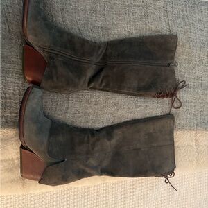 Kork-Ease Charcoal and Brown Heeled Boots